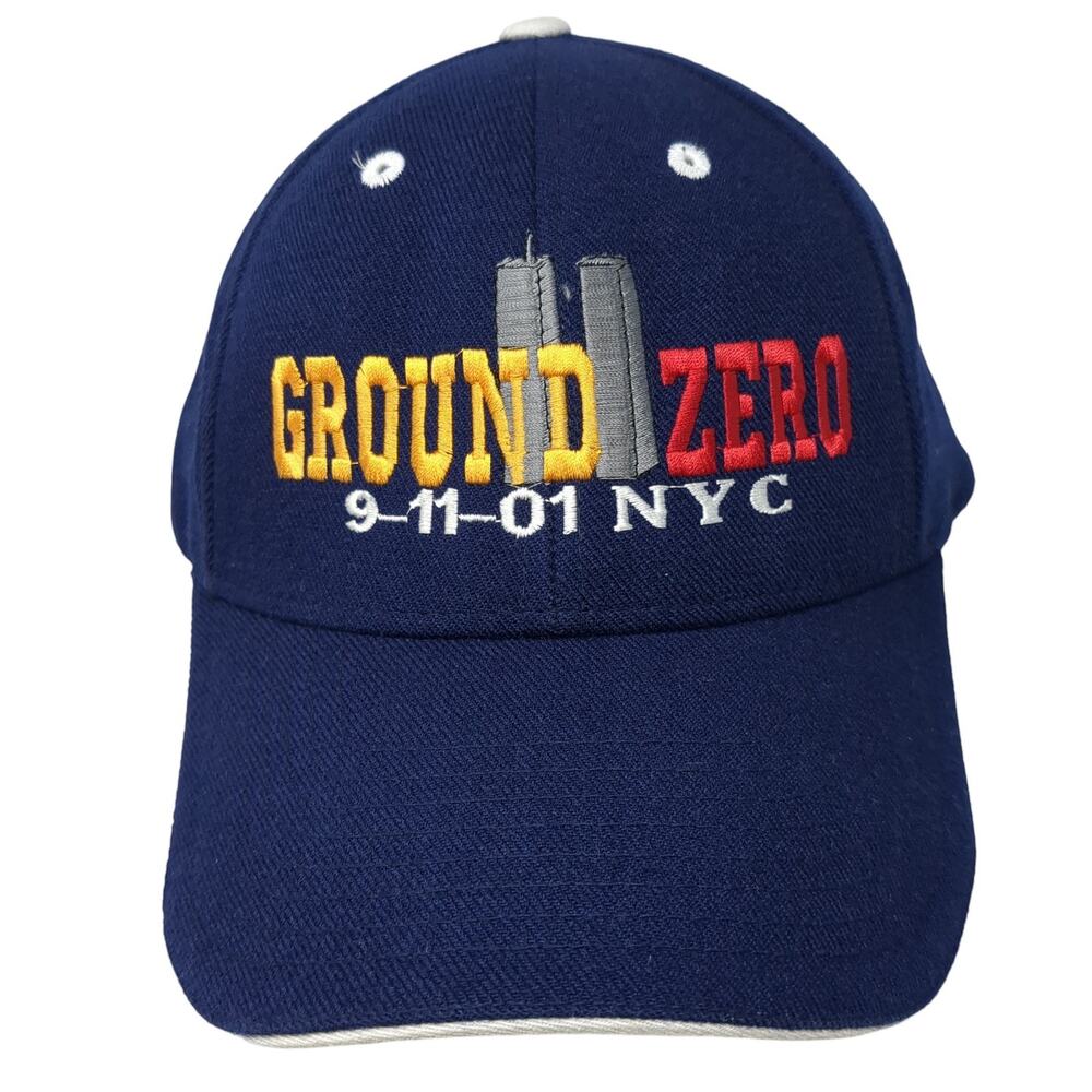 Ground Zero 9-11-01 NYC Strapback Baseball Cap Blue One Size Adjustable Danelley
